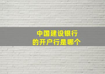 中国建设银行的开户行是哪个