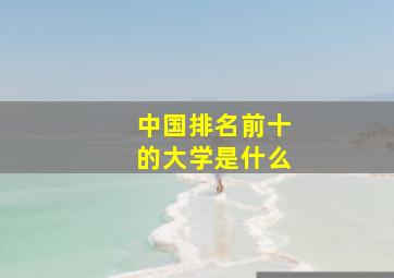 中国排名前十的大学是什么