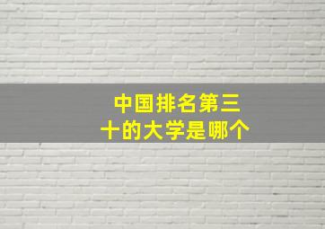 中国排名第三十的大学是哪个