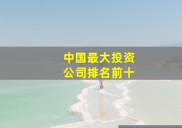 中国最大投资公司排名前十