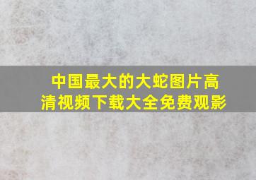 中国最大的大蛇图片高清视频下载大全免费观影