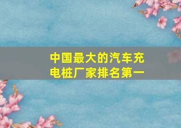 中国最大的汽车充电桩厂家排名第一