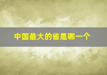 中国最大的省是哪一个