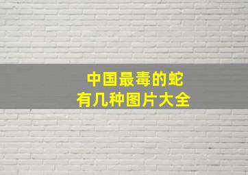 中国最毒的蛇有几种图片大全