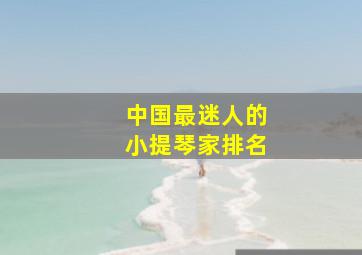 中国最迷人的小提琴家排名