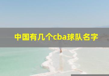 中国有几个cba球队名字