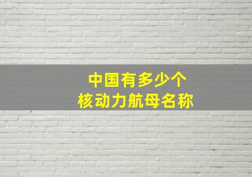 中国有多少个核动力航母名称