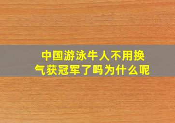 中国游泳牛人不用换气获冠军了吗为什么呢