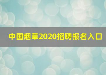 中国烟草2020招聘报名入口