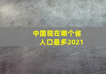 中国现在哪个省人口最多2021