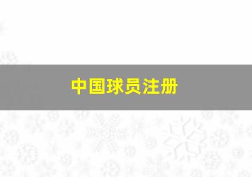 中国球员注册