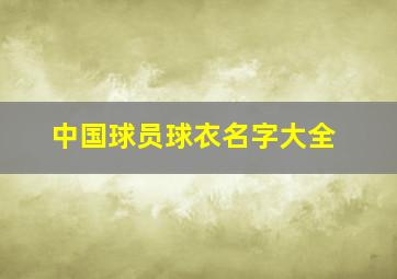 中国球员球衣名字大全