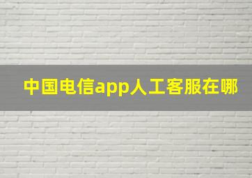 中国电信app人工客服在哪