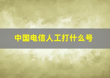 中国电信人工打什么号