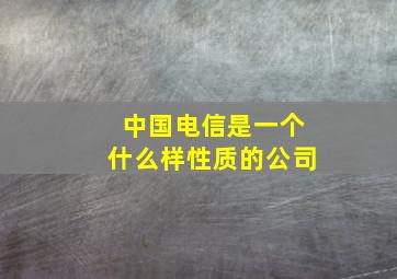 中国电信是一个什么样性质的公司