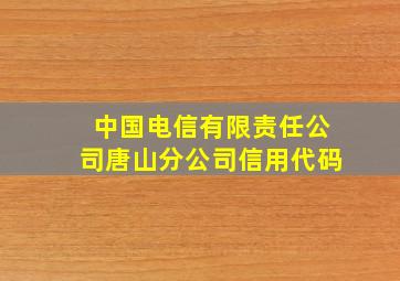 中国电信有限责任公司唐山分公司信用代码