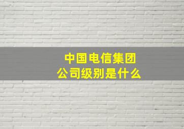 中国电信集团公司级别是什么