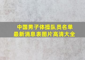 中国男子体操队员名单最新消息表图片高清大全