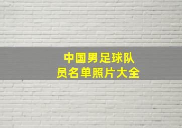 中国男足球队员名单照片大全