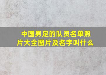 中国男足的队员名单照片大全图片及名字叫什么