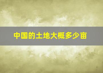 中国的土地大概多少亩