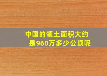 中国的领土面积大约是960万多少公顷呢