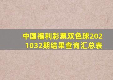 中国福利彩票双色球2021032期结果查询汇总表