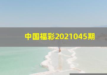 中国福彩2021045期