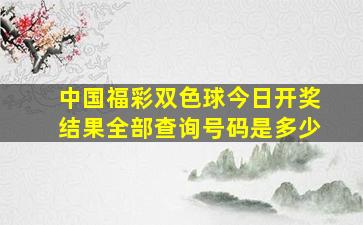 中国福彩双色球今日开奖结果全部查询号码是多少