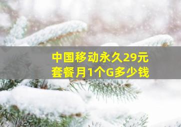 中国移动永久29元套餐月1个G多少钱