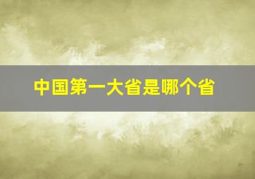 中国第一大省是哪个省