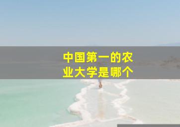 中国第一的农业大学是哪个