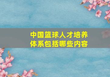 中国篮球人才培养体系包括哪些内容