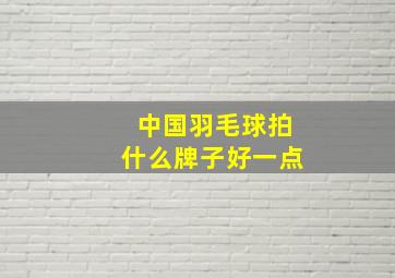 中国羽毛球拍什么牌子好一点