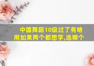 中国舞蹈10级过了有啥用如果两个都想学,选哪个