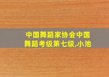 中国舞蹈家协会中国舞蹈考级第七级,小池