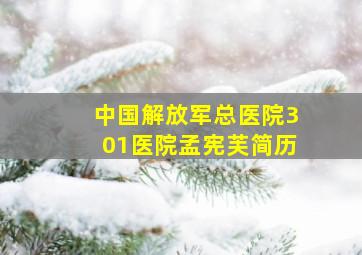 中国解放军总医院301医院孟宪芙简历