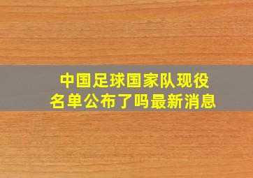 中国足球国家队现役名单公布了吗最新消息