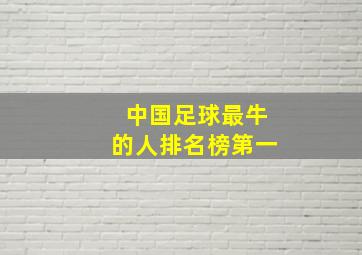 中国足球最牛的人排名榜第一