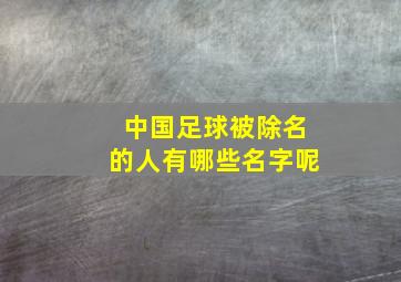 中国足球被除名的人有哪些名字呢