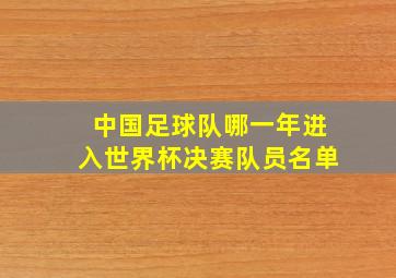 中国足球队哪一年进入世界杯决赛队员名单