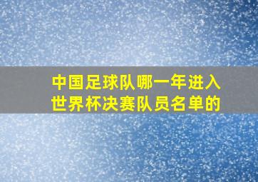 中国足球队哪一年进入世界杯决赛队员名单的