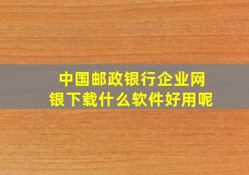 中国邮政银行企业网银下载什么软件好用呢