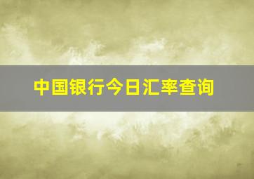 中国银行今日汇率查询