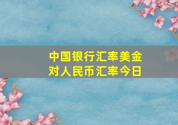 中国银行汇率美金对人民币汇率今日