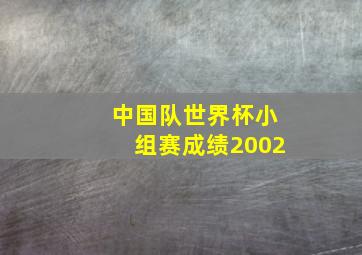 中国队世界杯小组赛成绩2002