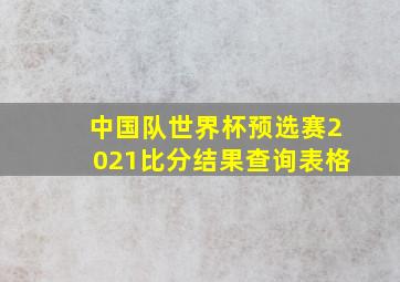 中国队世界杯预选赛2021比分结果查询表格