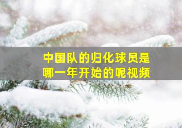 中国队的归化球员是哪一年开始的呢视频