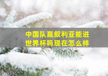 中国队赢叙利亚能进世界杯吗现在怎么样