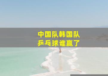 中国队韩国队乒乓球谁赢了